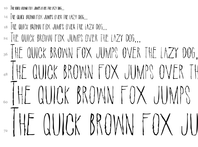 Suicide Draft font waterfall