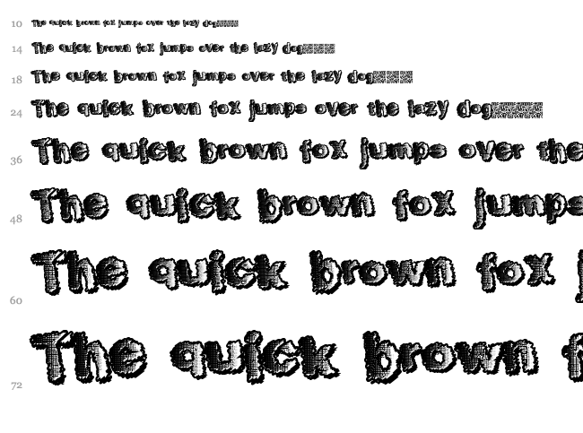 Ten Fresh font waterfall