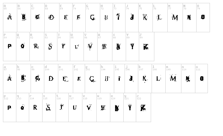 Terror 2005 font map