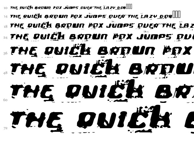 The Ultra font waterfall
