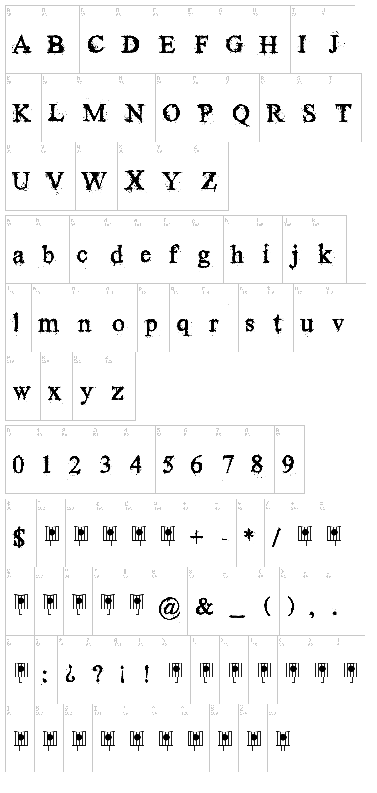 Times New Yorker font map