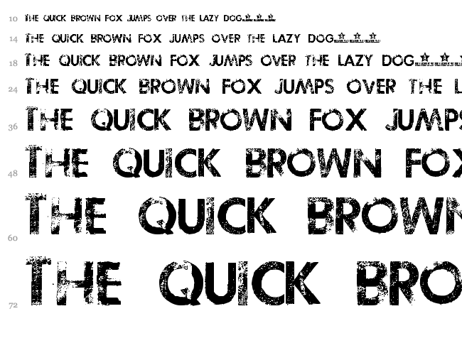 Tosca Zero font waterfall