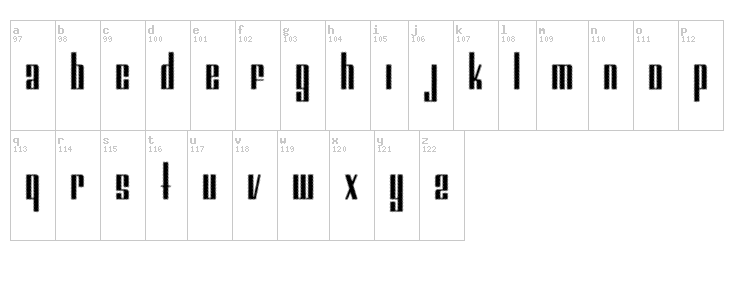 Trajma font map