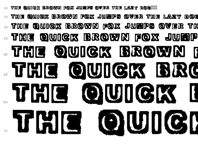 Trapped font waterfall
