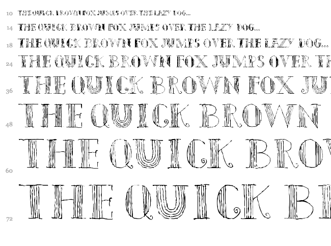 Ursula Capitals font waterfall