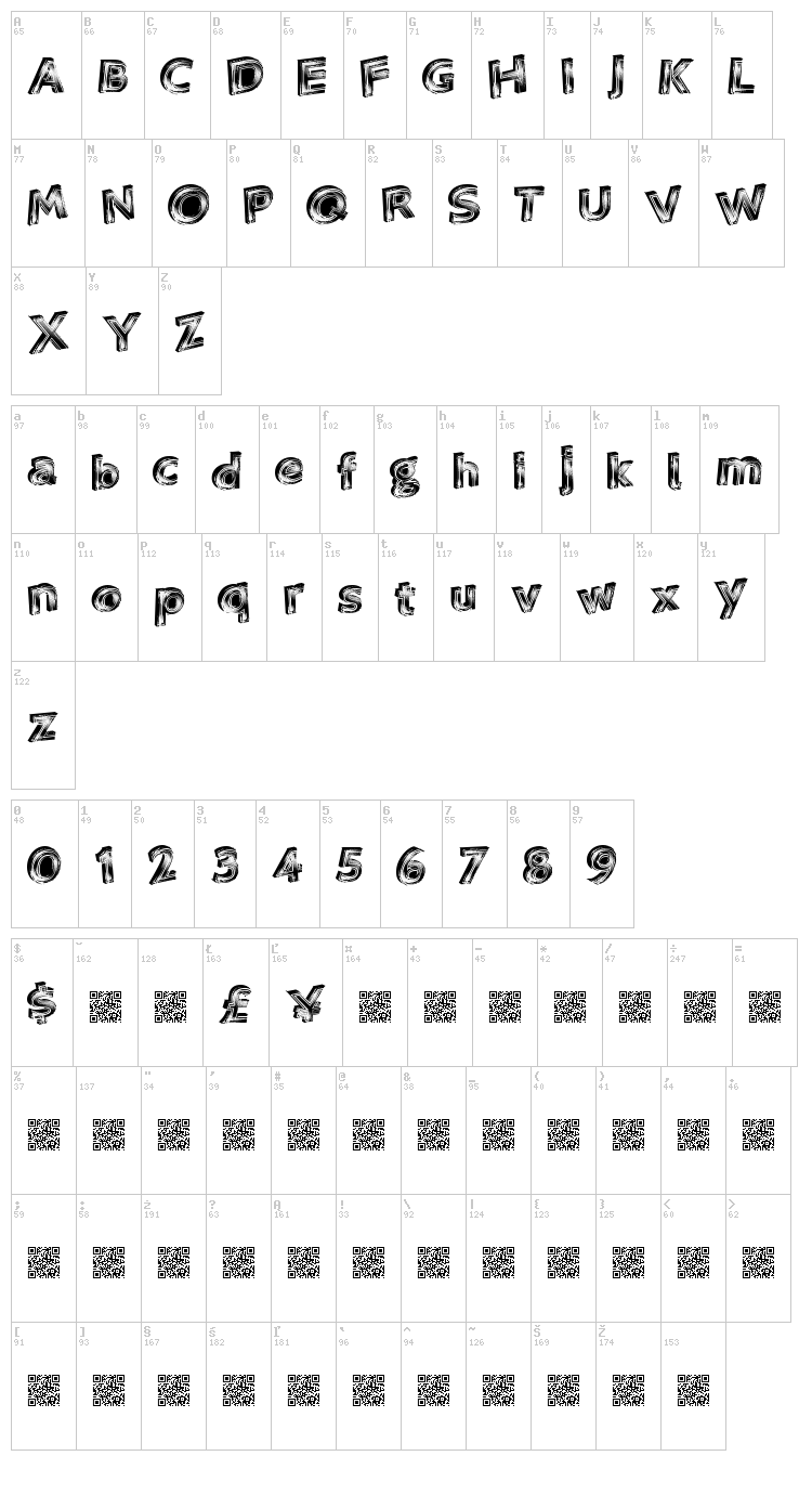 Vegas Neon font map