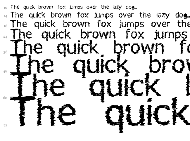 Verdana Hand font waterfall