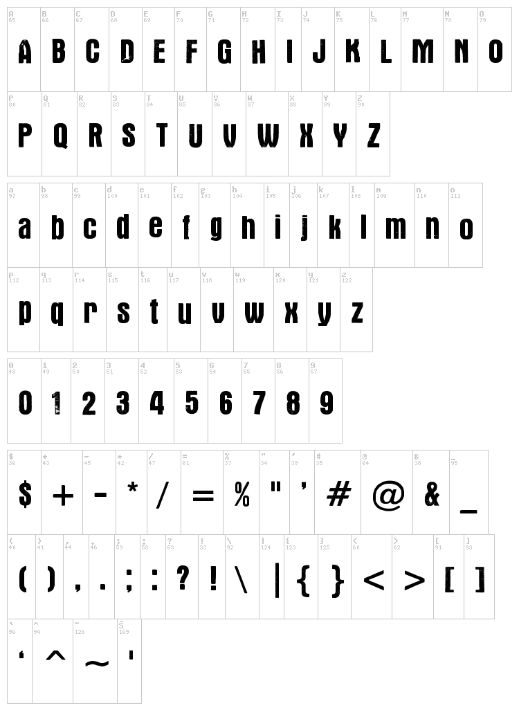 Victor font map