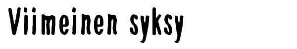 Viimeinen syksy font
