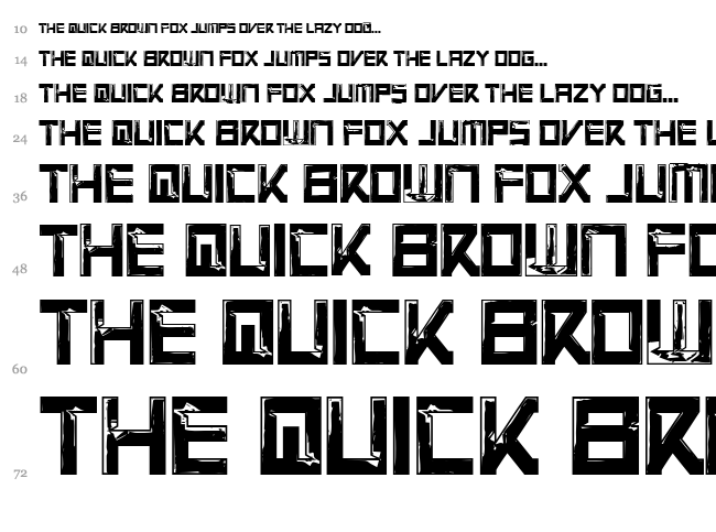 Virtual Rot font waterfall