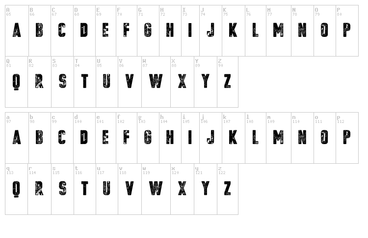 Vtks Poster font map