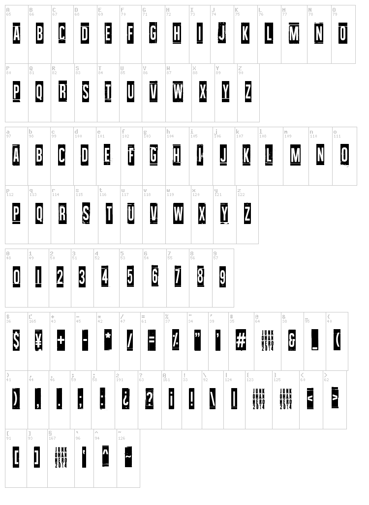 Wallowxenon font map