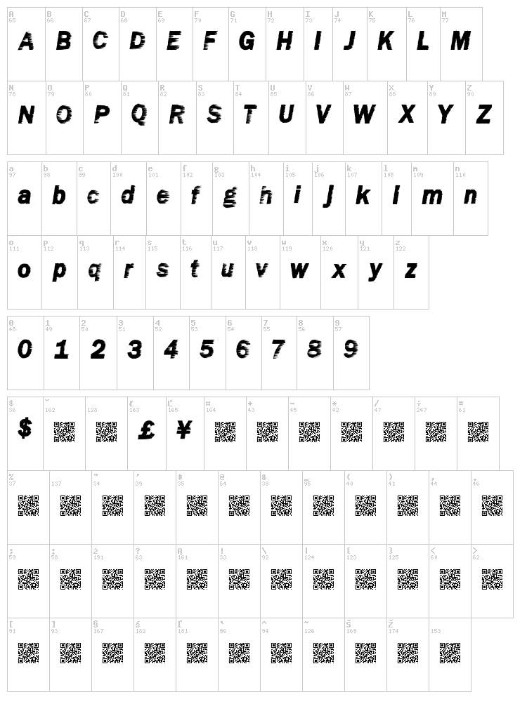 Windy Metro font map