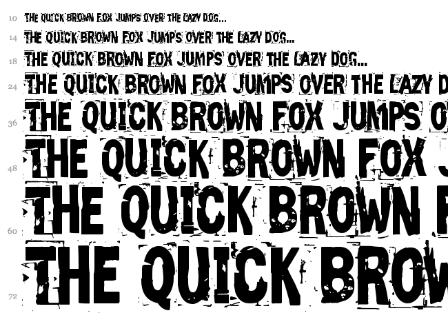 Zero & Zero Is font waterfall