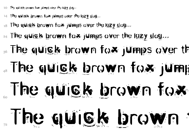 Zombie-Noize font waterfall