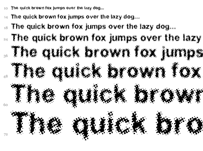 Acidic font waterfall