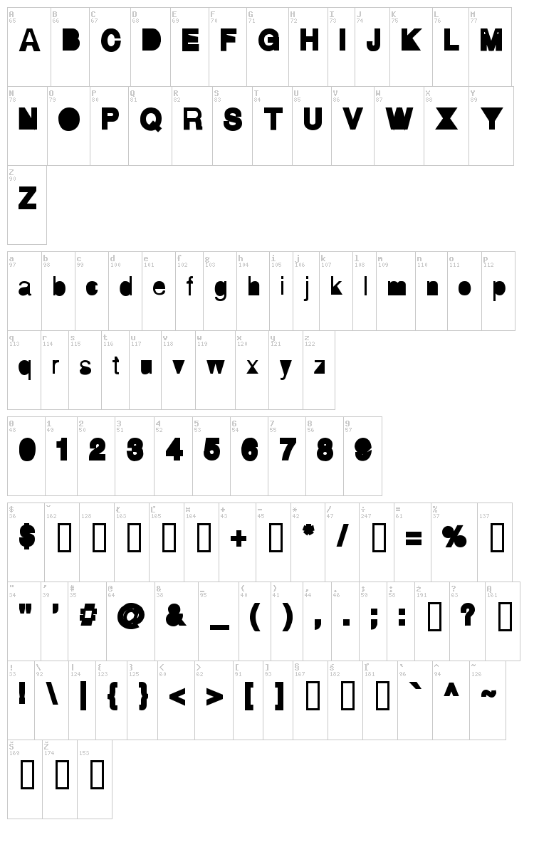 AI Hellvertigo font map