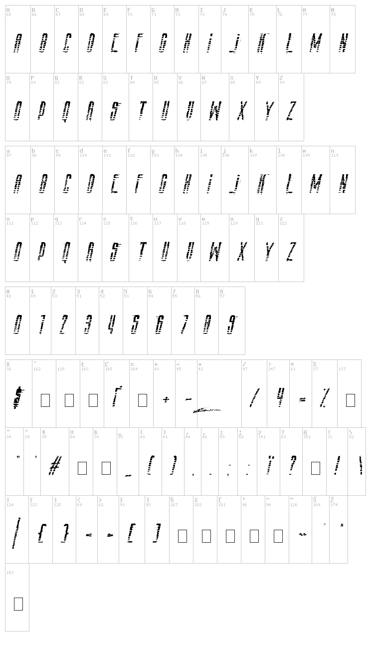 Amaz Stalker font map