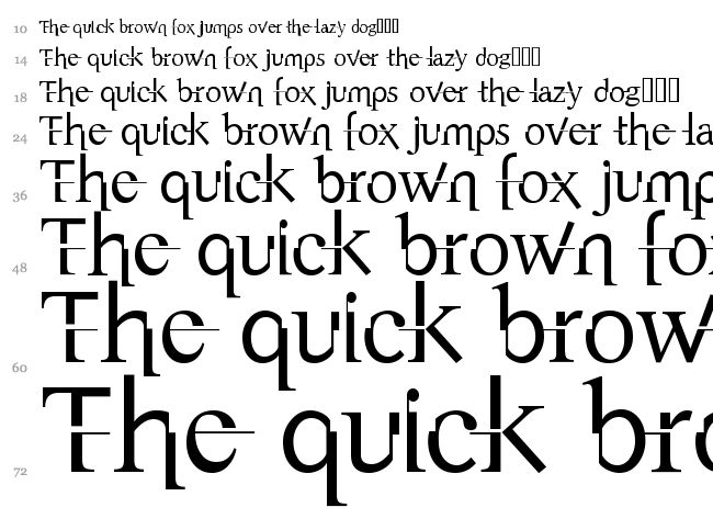 Appendix font waterfall