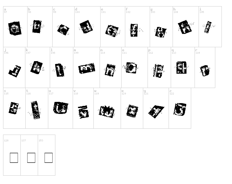 Archierotick font map