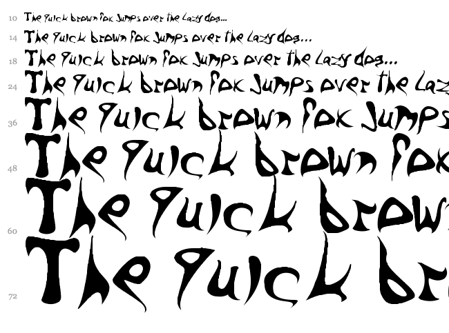 Barbed Ink font waterfall