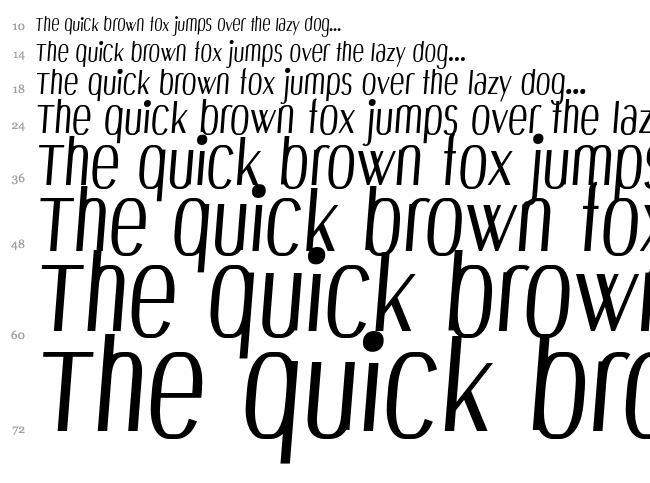 Bespoke font waterfall