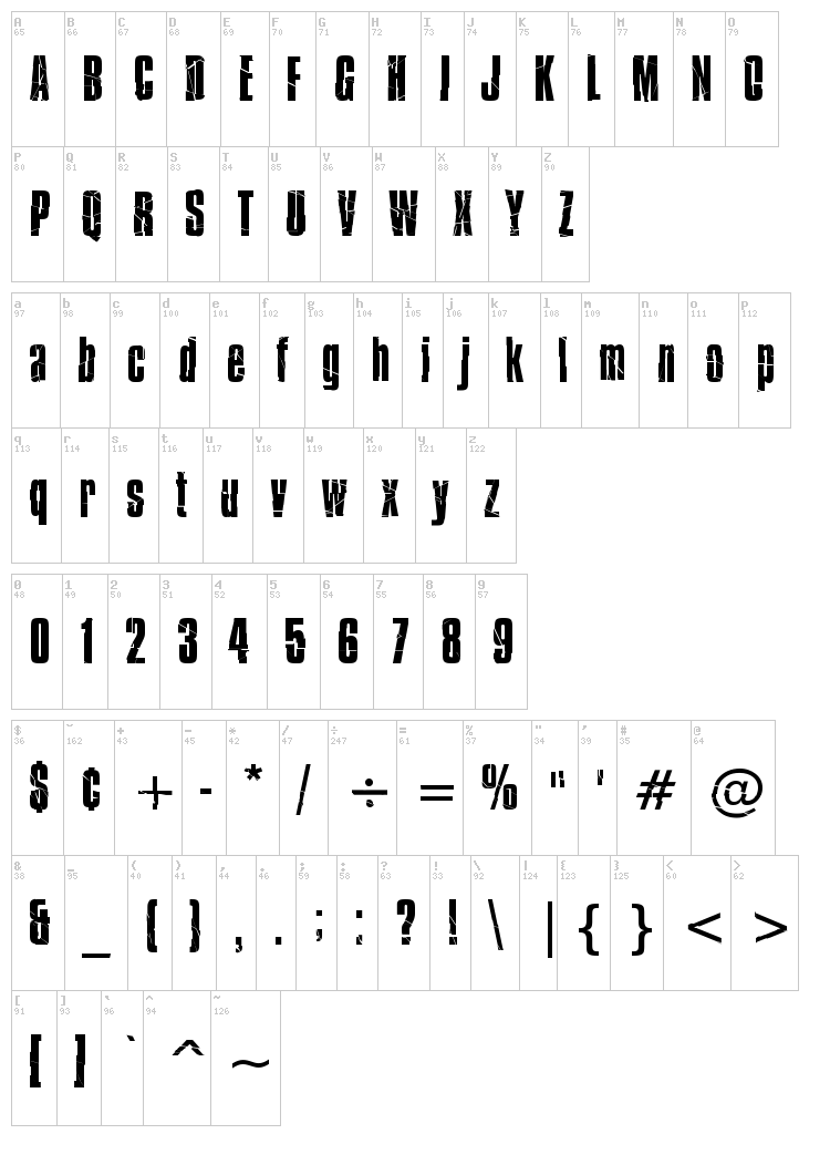 Bison font map
