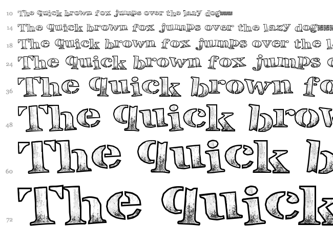 Break Time font waterfall