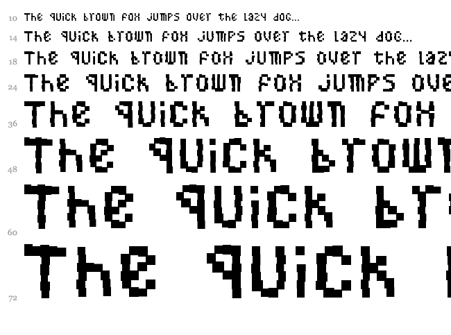 Bugged Bit font waterfall