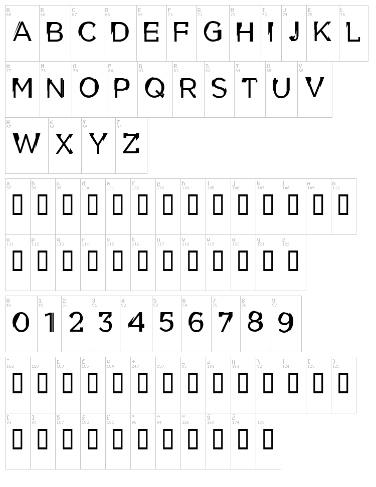 CF Louis Cyr font map