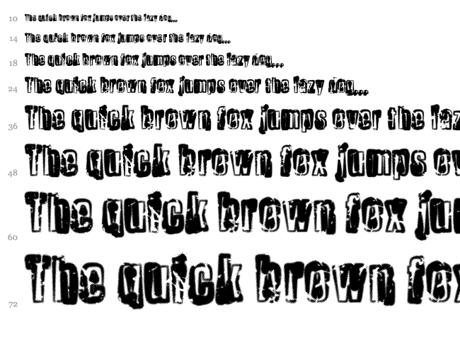 Chemical Reaction font waterfall