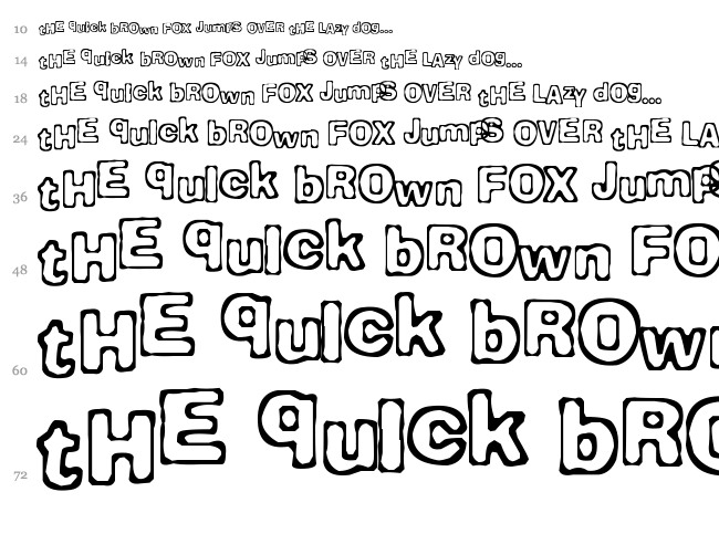 Comicate font waterfall