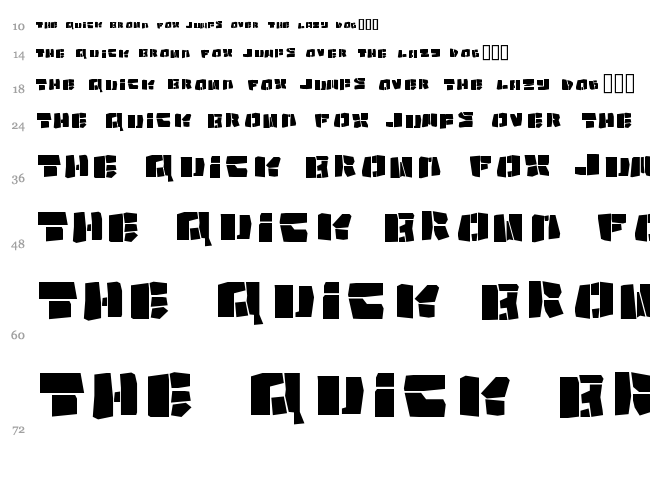 Copycut font waterfall