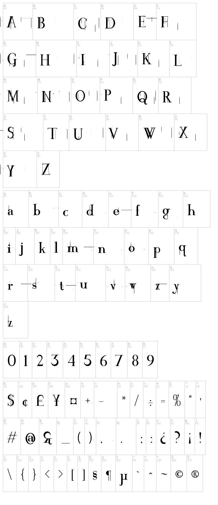Crackin font map