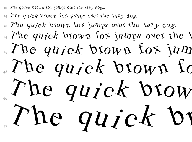 Crooked font waterfall