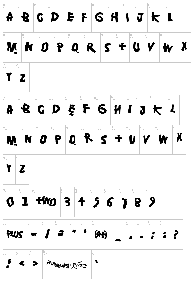 Damsterdam font map