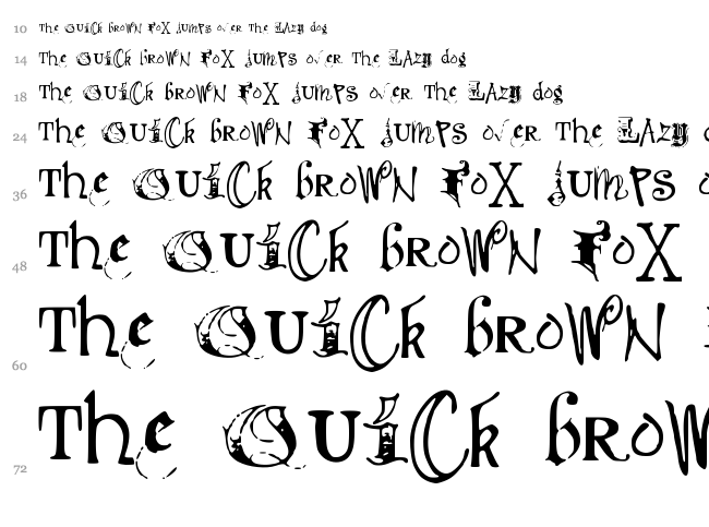 Deb Mixed Fancy font waterfall