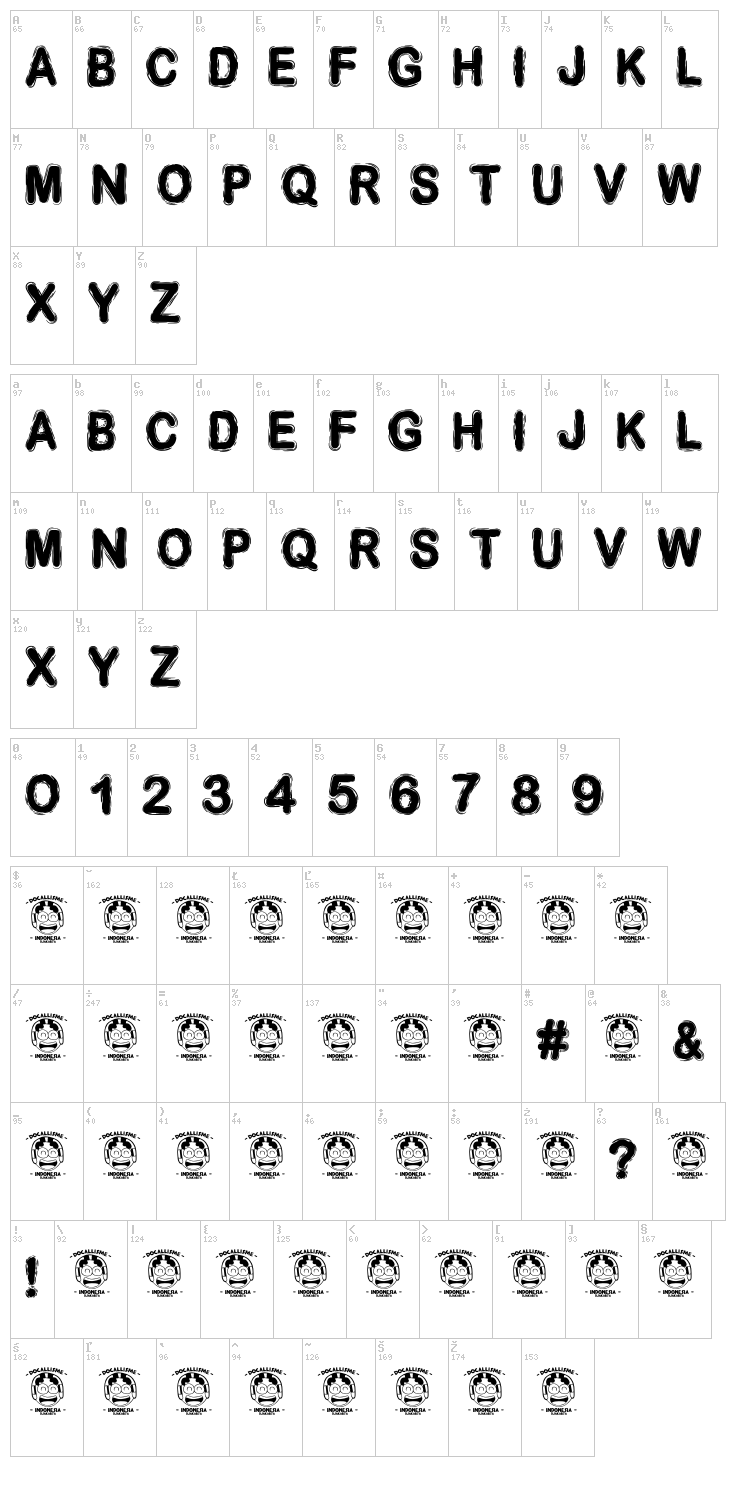 Desminore font map