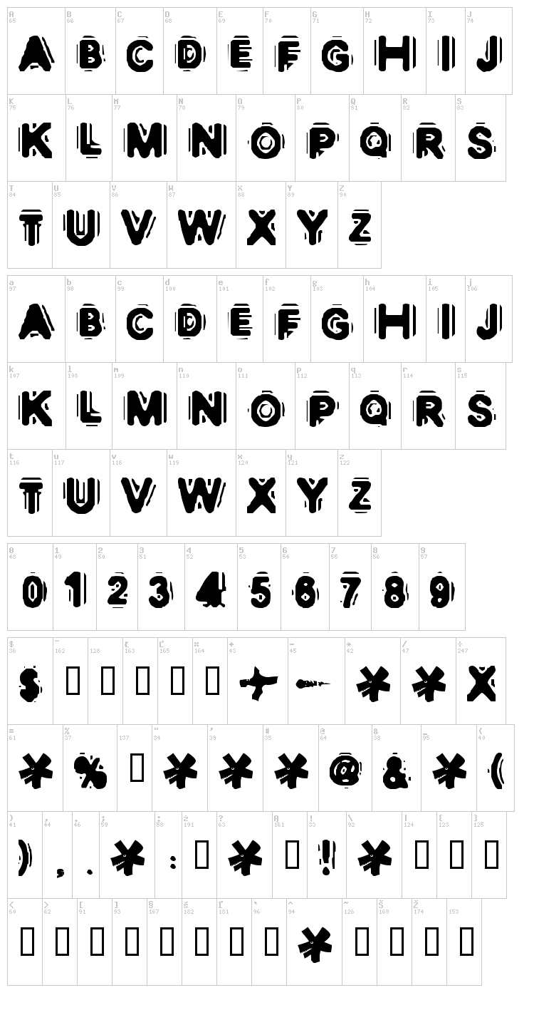Discobox font map