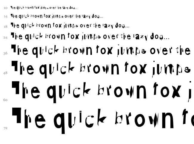Distraught font waterfall
