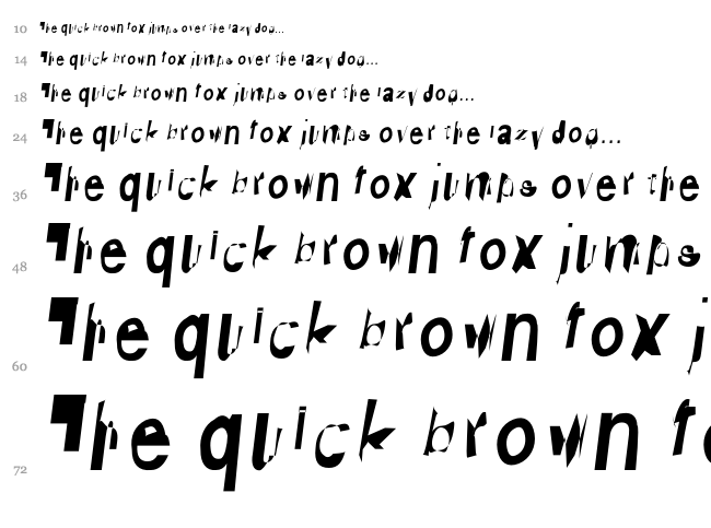 Distraught font waterfall