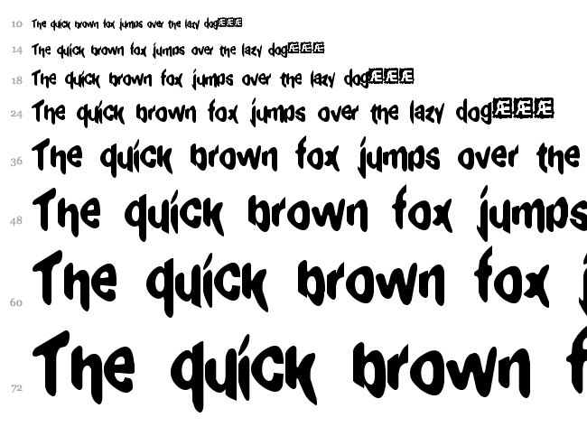 Exaggerate font waterfall