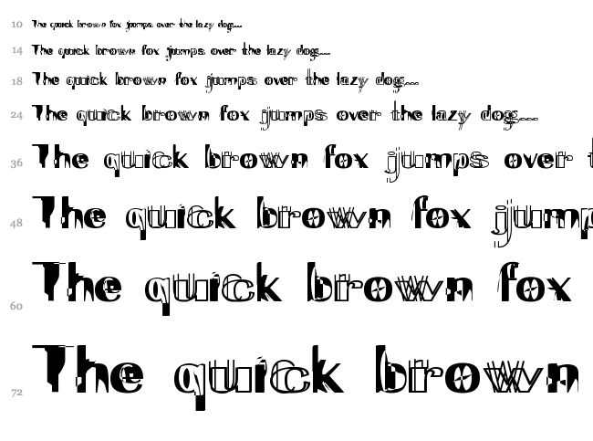 ExperiTypo5 font waterfall