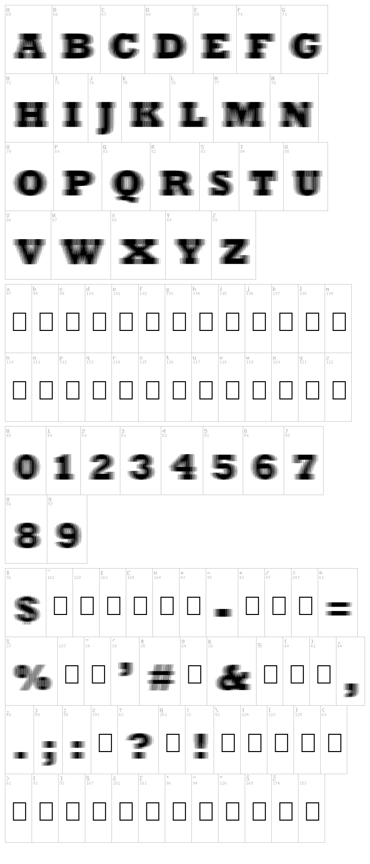 ExtraBlur font map
