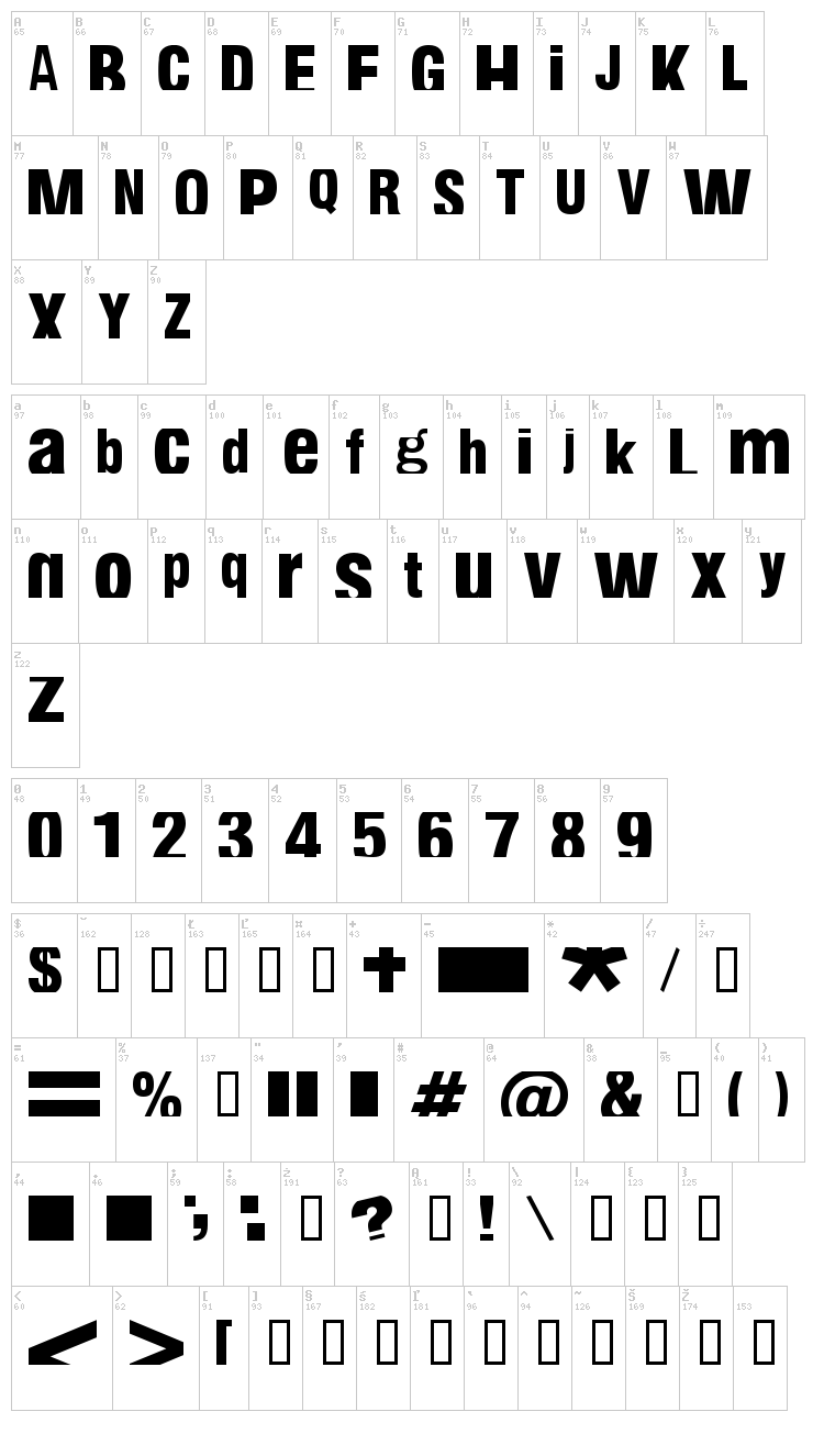Fabianestem font map