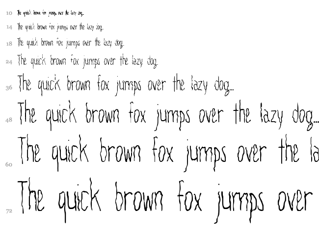 Filamental font waterfall