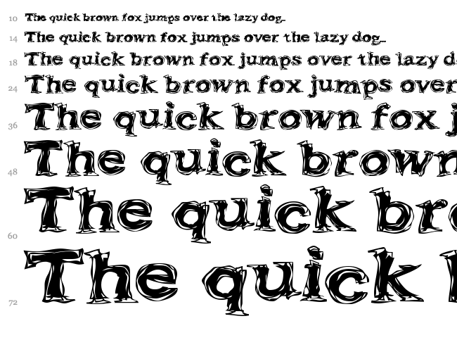 Frazzle font waterfall