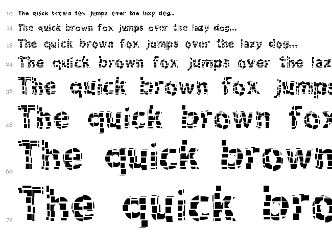 Gridshift font waterfall