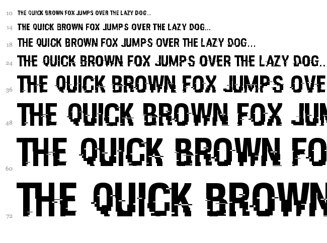 Hacked font waterfall