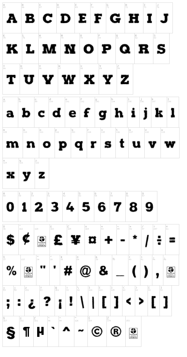 Halftone Poster font map